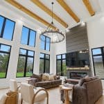 Vaulted ceilings in living room