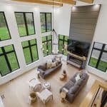 Living room with fireplace