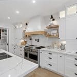 Upgraded white kitchen with quartz counters