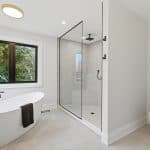 Glass shower and tub