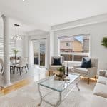 Living room overlooking backyard