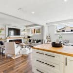 Kitchen overlooking living room