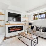 Living room with fireplace