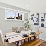 Dining room over looking backyard