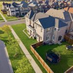 Drone shot of backyard