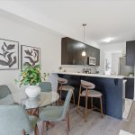Extended breakfast bar in kitchen