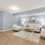 Finished basement seating area