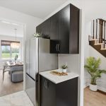Kitchen with stainless steel appliances