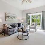 Living room with bay window