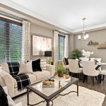 Open concept living and dining room